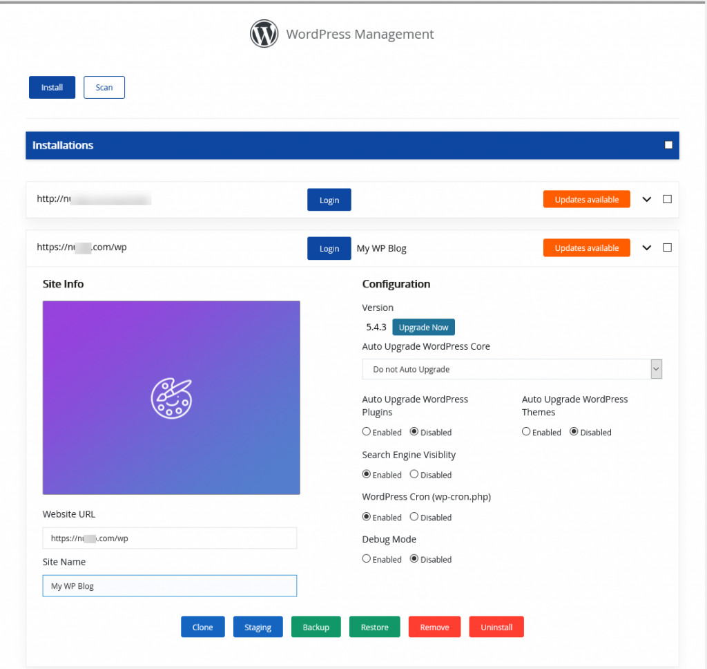 Manage your sites with Wordpress Manager